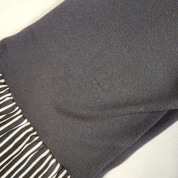 Calvin Klein Womens L Large Flare with Piping Pullover Blouse Black with stripes - Picture 6 of 12